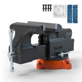 VEVOR - Bench Vise, 6-inch Jaw Width 5.9-inch Jaw Opening, 360-Degree Swivel Locking Base Multipurpose Vise with Anvil - Dark Gray