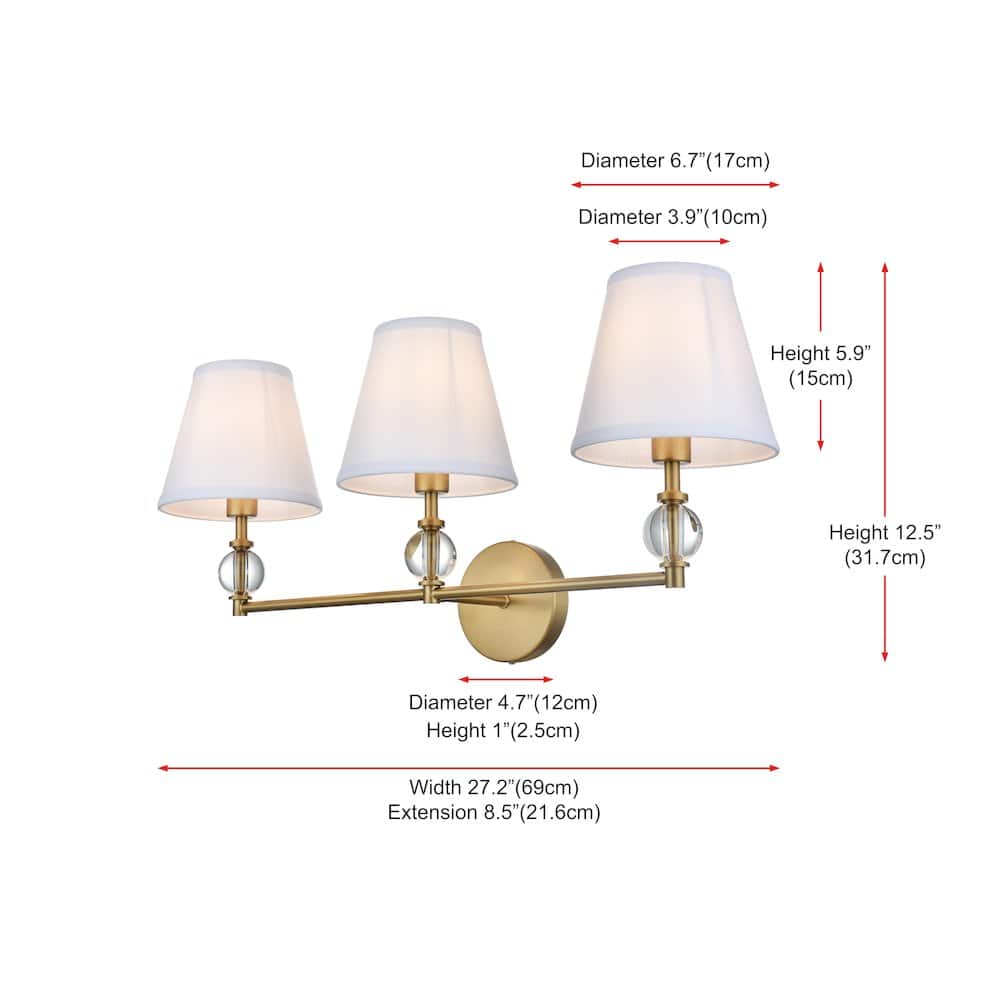 Living District - Bethany 27 inch Wall Sconce in Satin Gold - Satin Gold And White price history on PriceWatchPro
