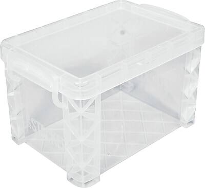 Advantus - Plastic Index Card Storage Box, 500-Card Capacity - Clear