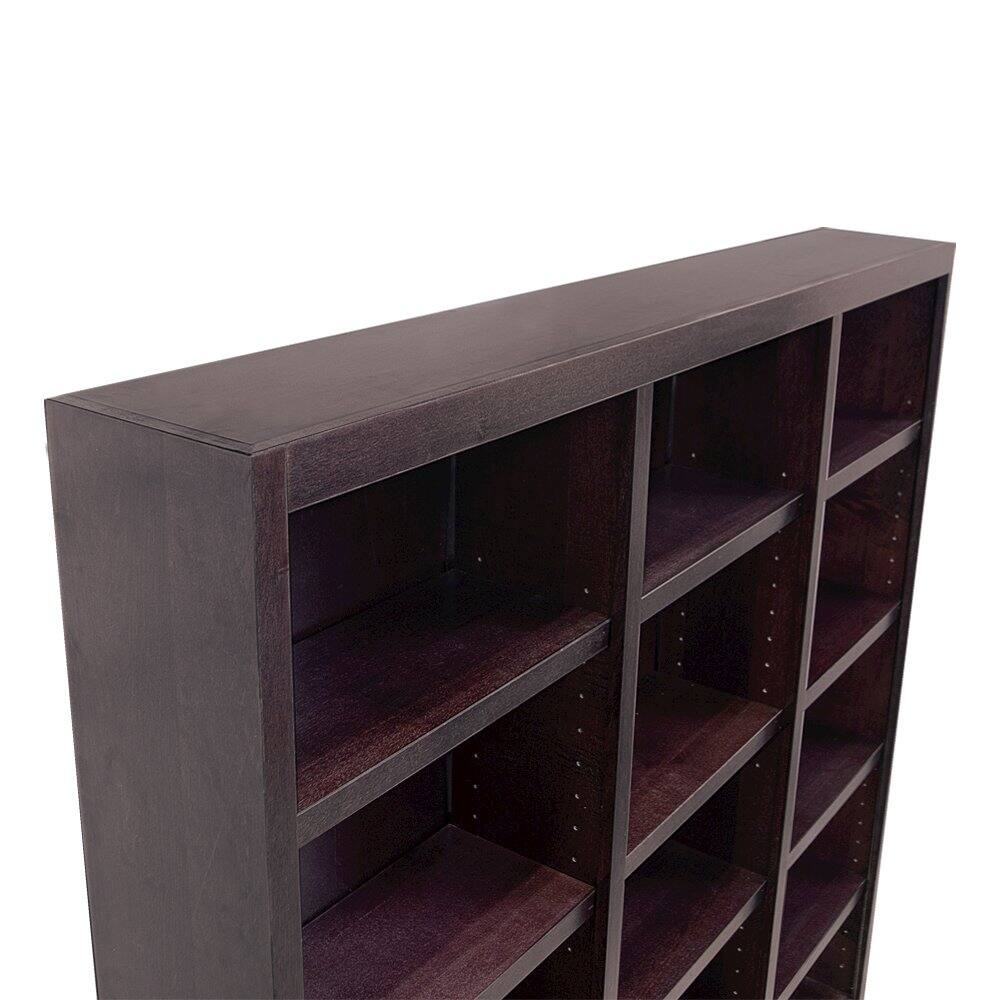 Back. Concepts in Wood - 72 x 72 Wall Storage Unit Espresso Finish - Brown.