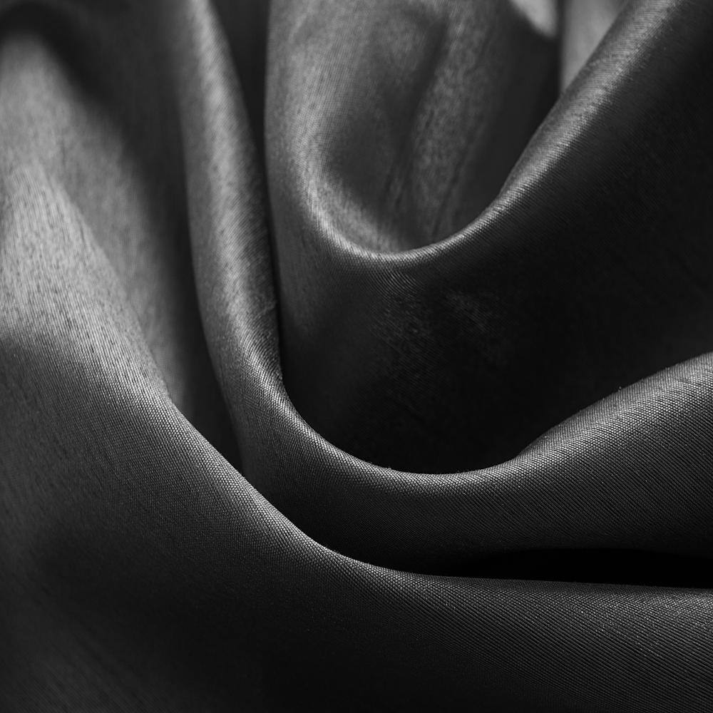 RT Designers Collection - Nancy Faux Silk Grommet Curtain Panel - Elegant 54" x 84" - Black