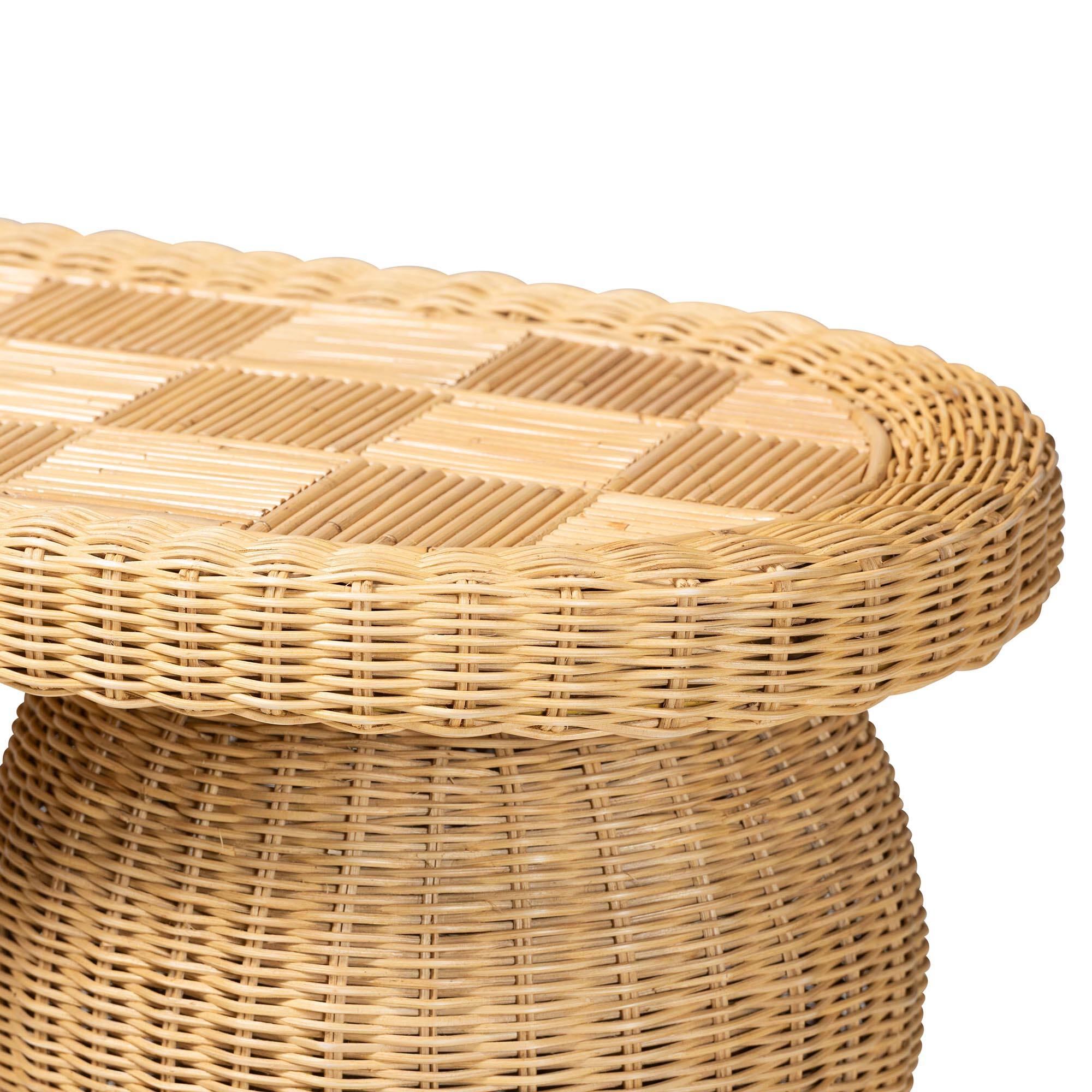 bali & pari Hisao Checkered Console Table with Sculptural Base Natural ...