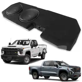 NVX - BOOST Box Custom Fit 12" 800W RMS Loaded Sealed Subwoofer Enclosure for 2019-2024 Chevrolet Silverado/GMC Sierra - Black