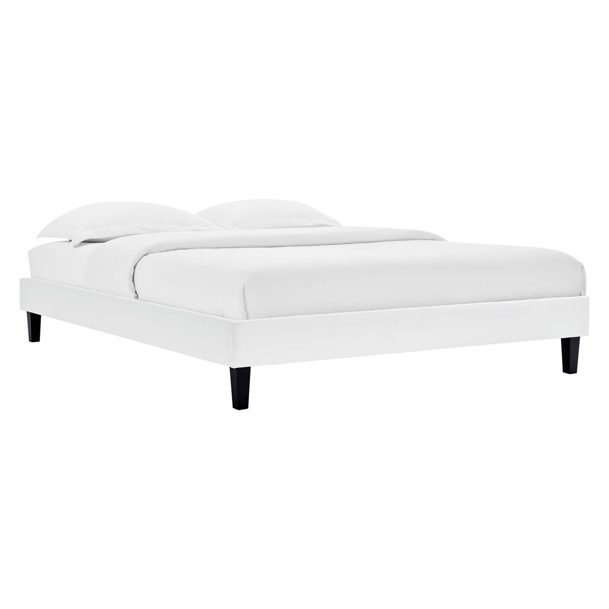 Modway - Reign Performance Velvet King Platform Bed Frame - White