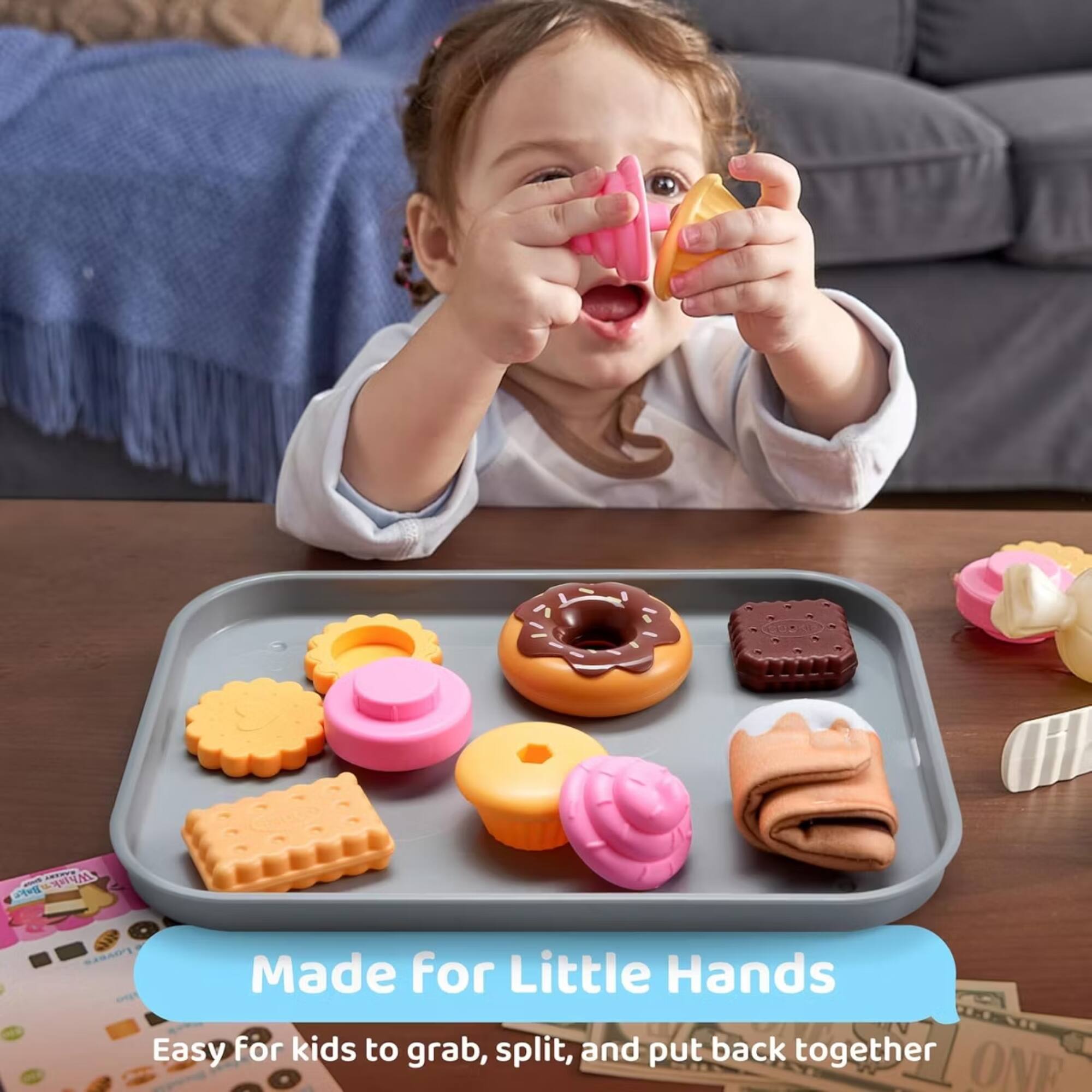 Made for Little Hands  
Easy for kids to grab, split, and put back together