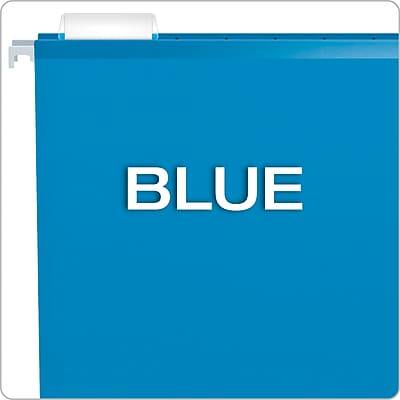 Alt View 2. Pendaflex - Reinforced Hanging File Folders, 1/5 Tab, Letter Size, 25/Box - Blue.