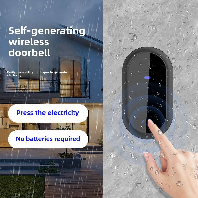 Self-generating wireless doorbell

Easily press with your fingers to generate electricity

Press the electricity

No batteries required