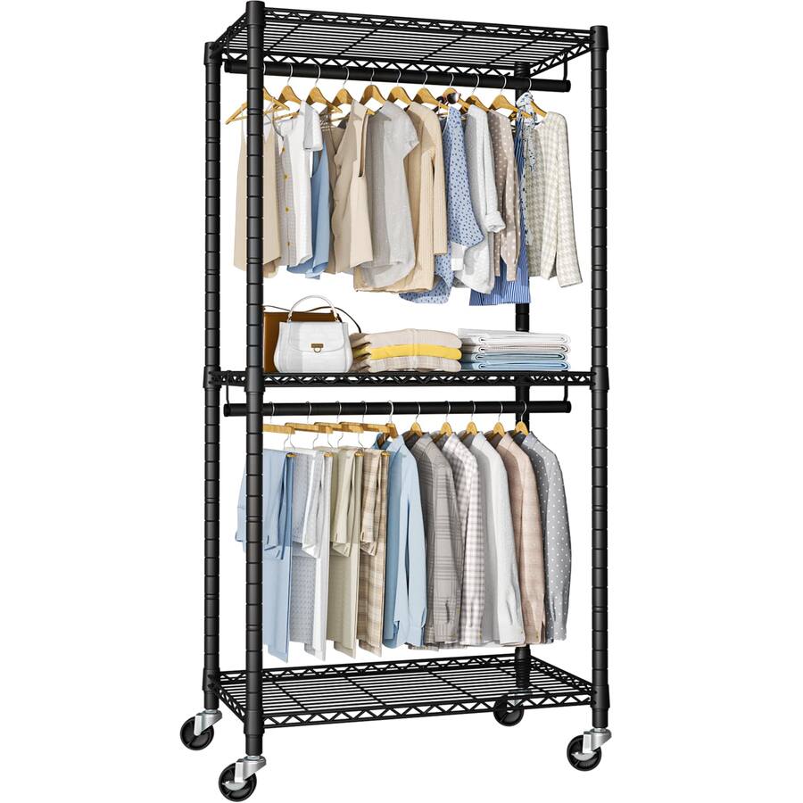 Ward Rack Cedar Assembly P1 Heavy Duty Garment Rack Adjustable Rolling Metal ...