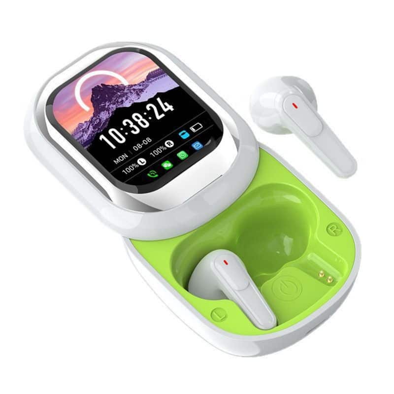 RISOKEYS - Smart Mobile Wireless Earphone, Headset Touchscreen BT Headphones Received Message Push - Green