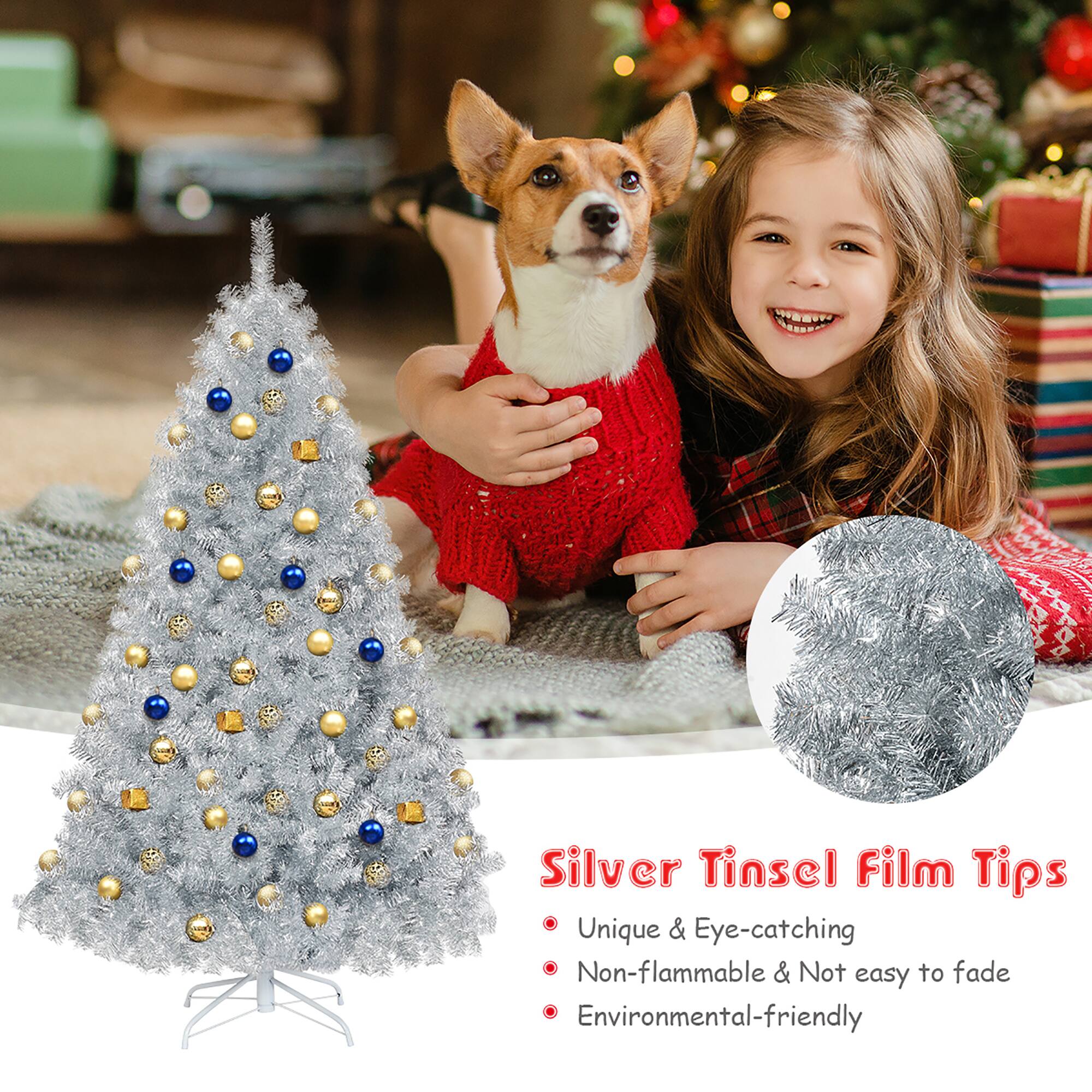 Silver Tinsel Film Tips: Unique & Eye-catching, Non-flammable & Not easy to fade, Environmental-friendly.