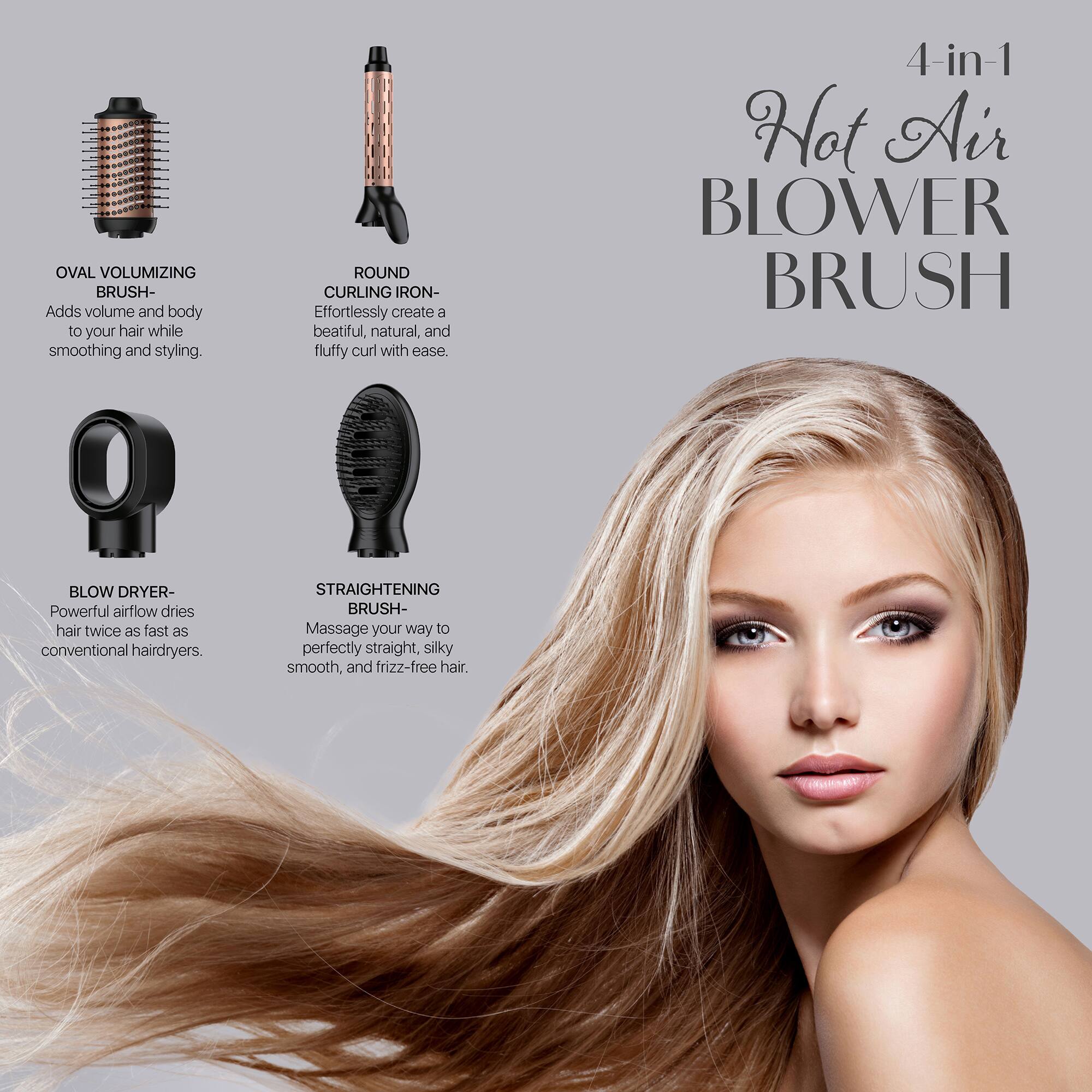 ピート！stunning lure エアーオーガンザブルゾン　ブラック Pursonic Hot Air Blower Brush: Your All in One Hair Styling