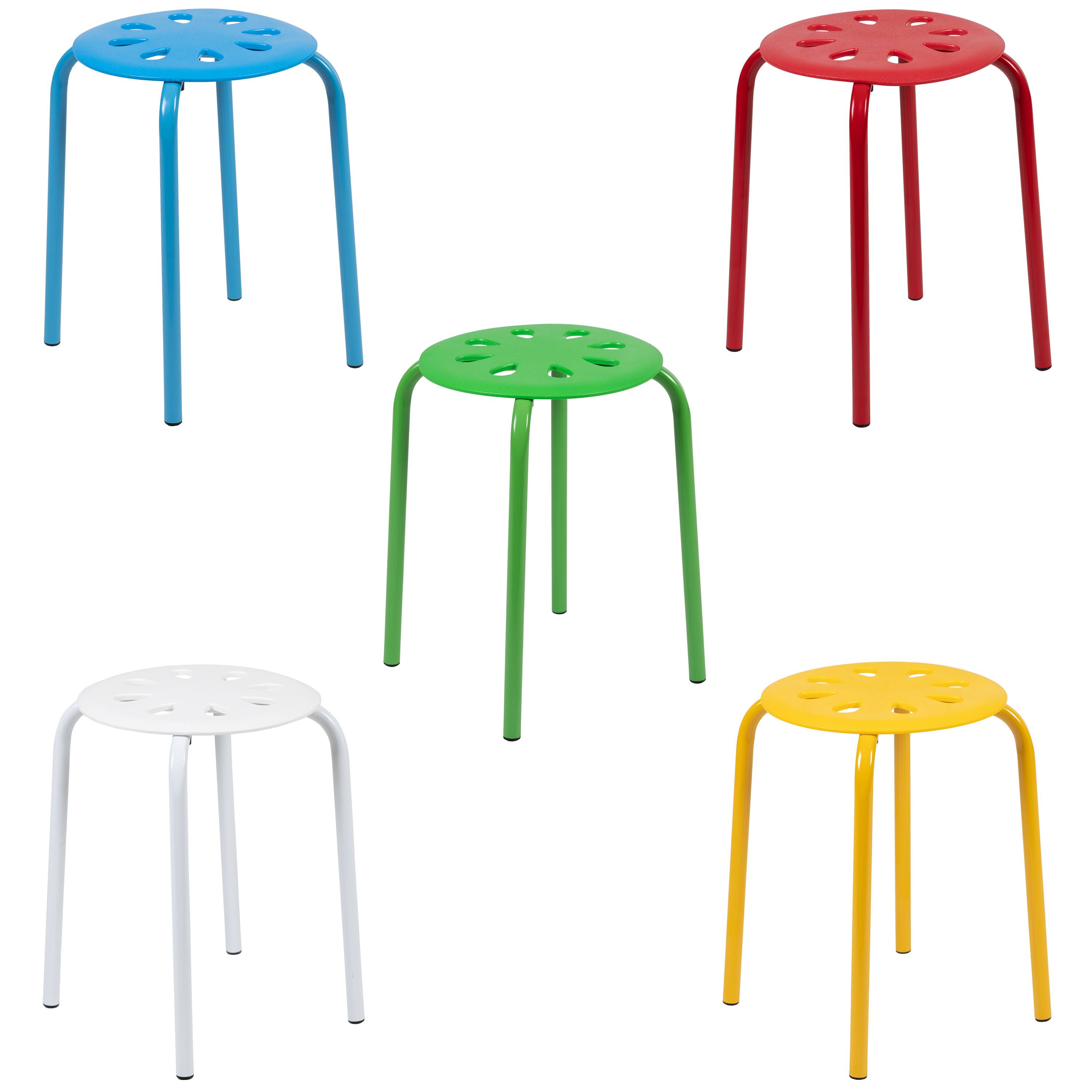 Alt View 8. Emma + Oliver - Plastic Nesting Stack Stools - School/Office/Home, 17.5"Height (5 Pack) - Assorted.