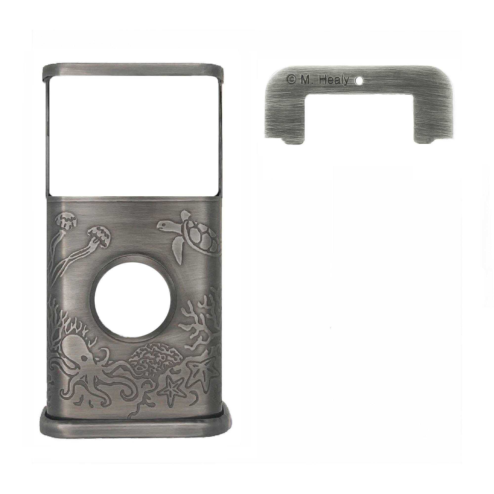 Back. Michael Healy - Coastal Video Doorbell Cover (Ring Battery Doorbell 2024 Release) - Antique Pewter.