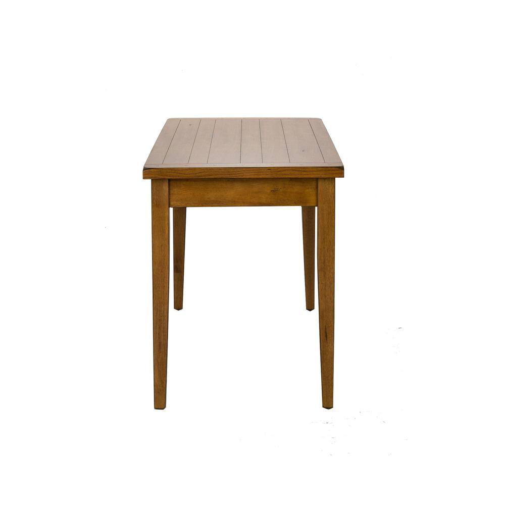 Angle. Liberty Furniture Industries - Treasures Rectangular Leg Table - Oak in Rustic Oak - Brown.