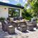 Angle. Yardgrace - 7-Piece Patio Conversation Set: 2 Swivel Rocker Chairs, Sofa, 2 Ottomans & Coffee Table, Outdoor Sectional - Grey.