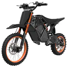 Eskute - Electric Dirt Bike - 3500W Peak Mid-Drive Motor, 53-Mile Range, Hydraulic Nitrogen Suspension, with Helmet - Orange