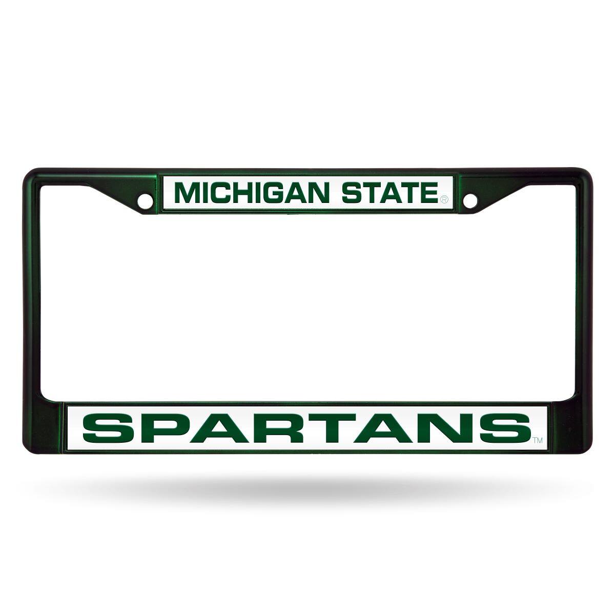 Michigan State Spartans Green Painted Metal Laser Cut License Plate Frame