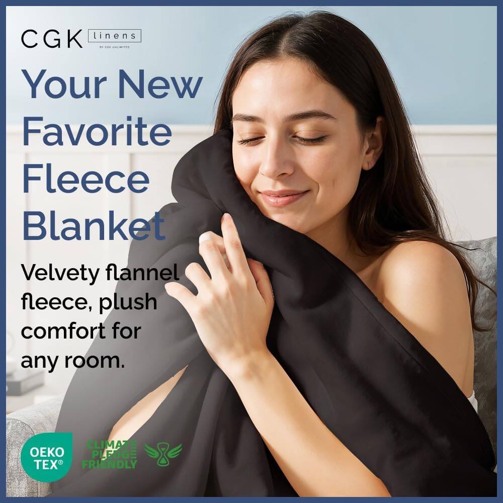 CGK linens - 1H UNLIMITED  
Your New Favorite Fleece Blanket  
Velvety flannel fleece, plush comfort for any room.  
CLIMATE PLEDGE TEX FRIENDLY