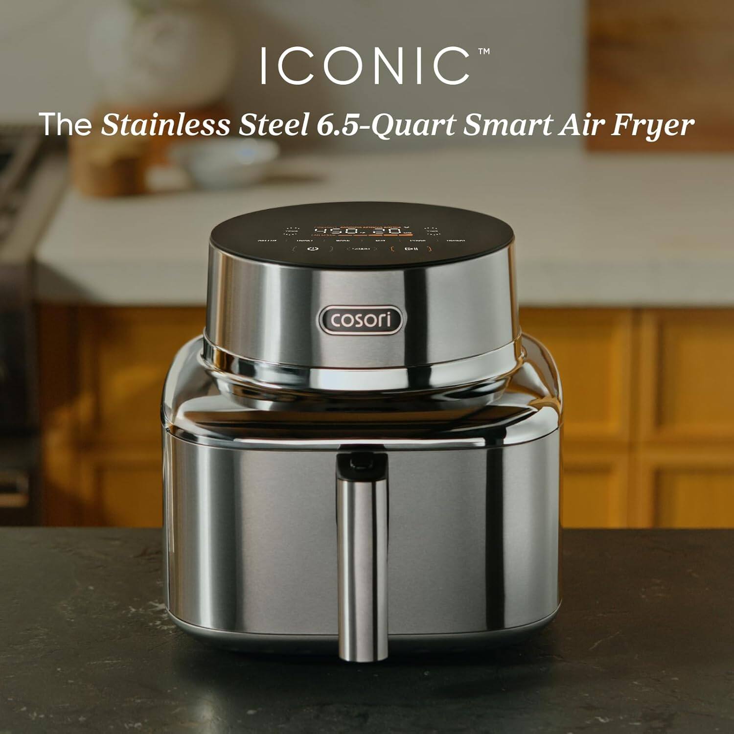 TM ICONIC The Stainless Steel 6.5-Quart Smart Air Fryer  
COSORI