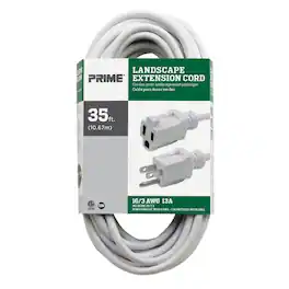 Prime Wire & Cable - Outdoor 35 ft. L Extension Cord 16/3 SJTW - White