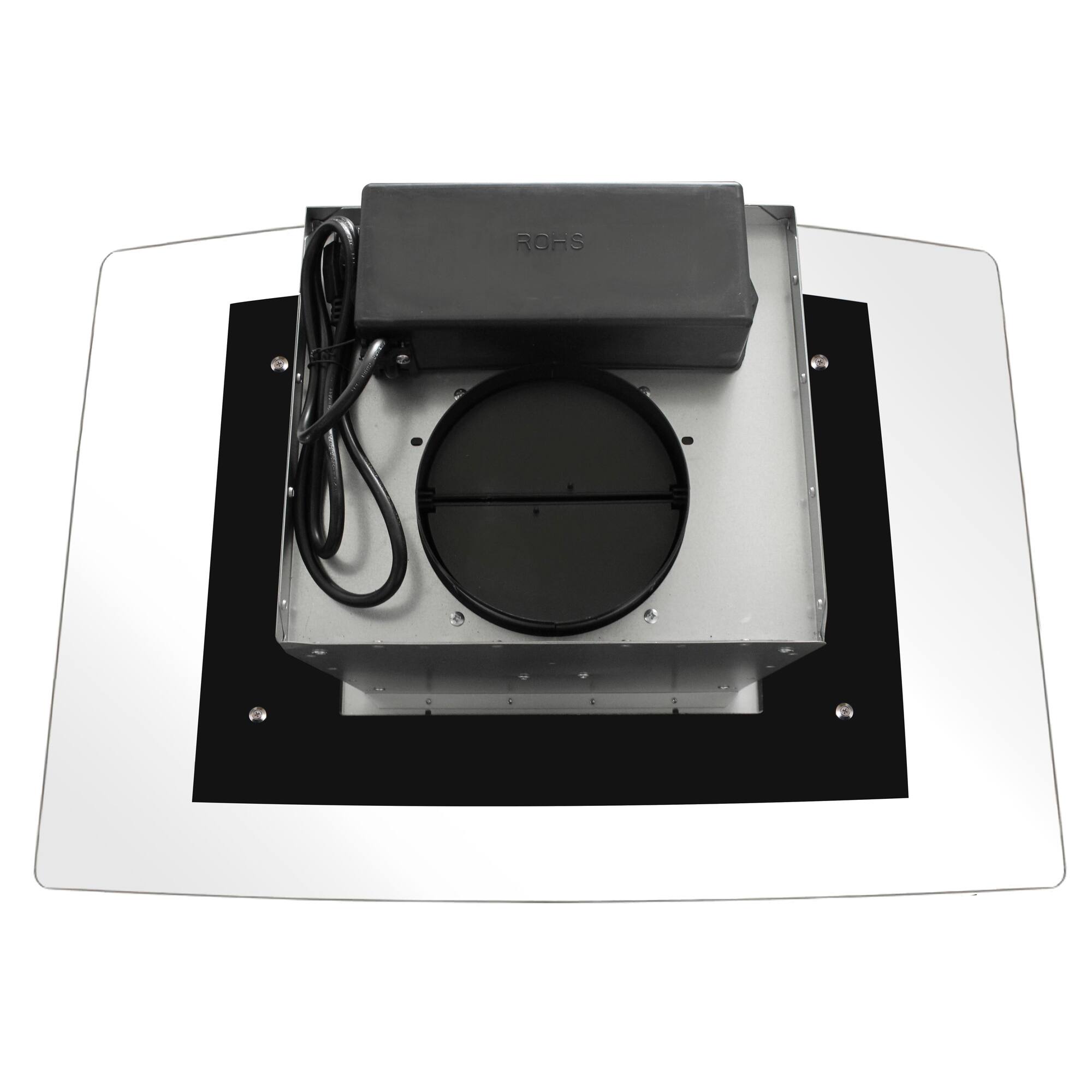 Alt View 4. COSMO - COS-668ICS750 30 in. Lumin Collection 380 CFM Ducted Island Range Hood, Soft Touch Controls, LED Lights - Stainless Steel.