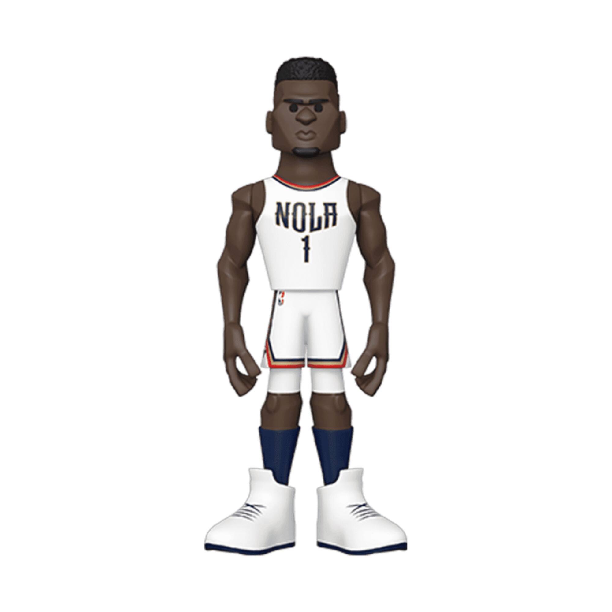 Alt View 2. Funko - New Orleans Pelicans NBA Funko Gold 5 Inch Vinyl Figure | Zion Williamson - White.