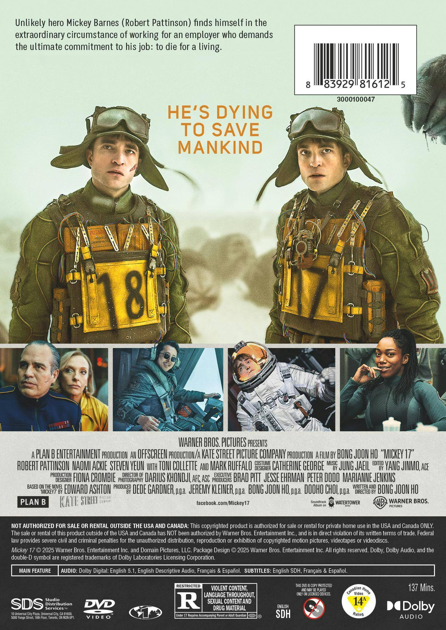 Back. Mickey 17 [DVD].