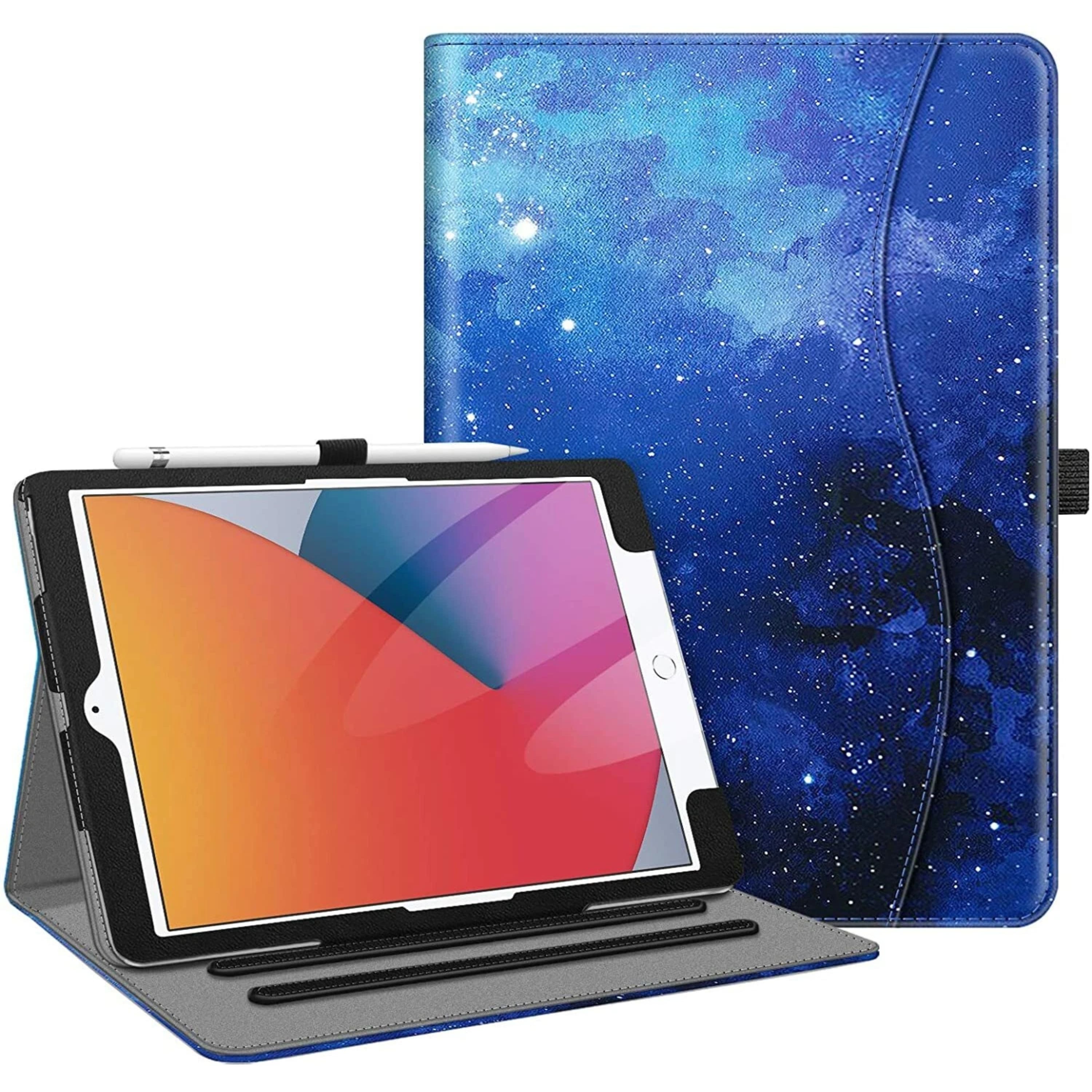 Front. Kitcheniva - Protective Stand Case For iPad 9th 8th 7th Generation 10.2 Inch With Pocket Holder Starry Sky - Starry Sky.