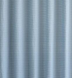 Left. Kate Aurora - Kate Aurora Spa Collection Modern Waffle Fabric Shower Curtain - Standard Size - Blue - Blue.
