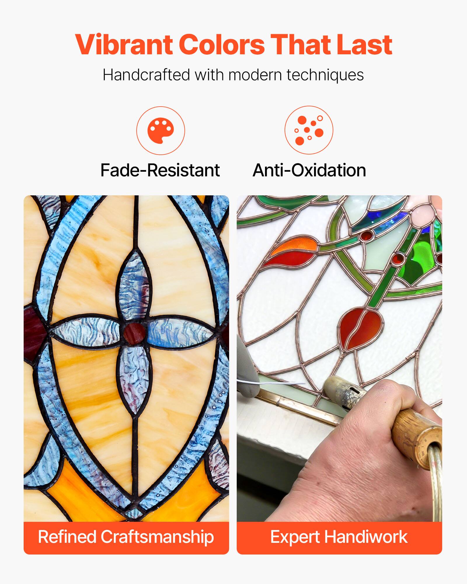 Vibrant Colors That Last  
Handcrafted with modern techniques  
Fade-Resistant  
Anti-Oxidation  
Refined Craftsmanship  
Expert Handiwork