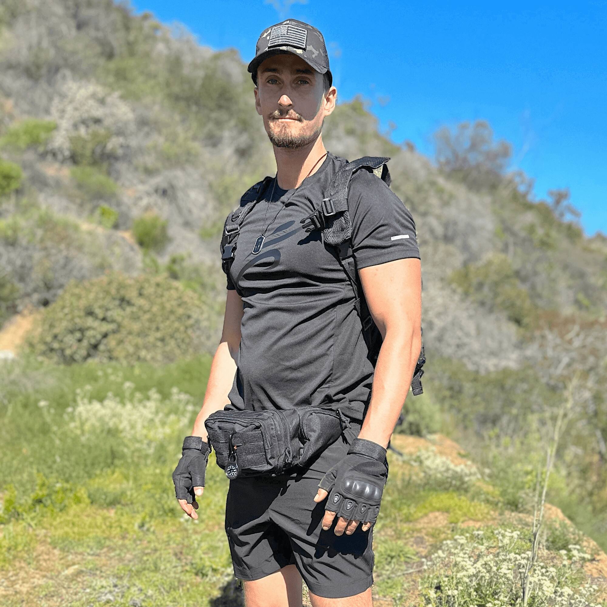 Alt View 4. JupiterGear - Tactical Military Fingerless Airsoft Gloves for Outdoor Sports, Paintball, and Motorcycling - Black.