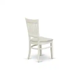 East West Furniture - AMVA5-LWH-W - 5-Pc Dinette Set- 4 dining room chairs and Modern dining room table - Wooden Seat and Slatted Chair Back - Linen White