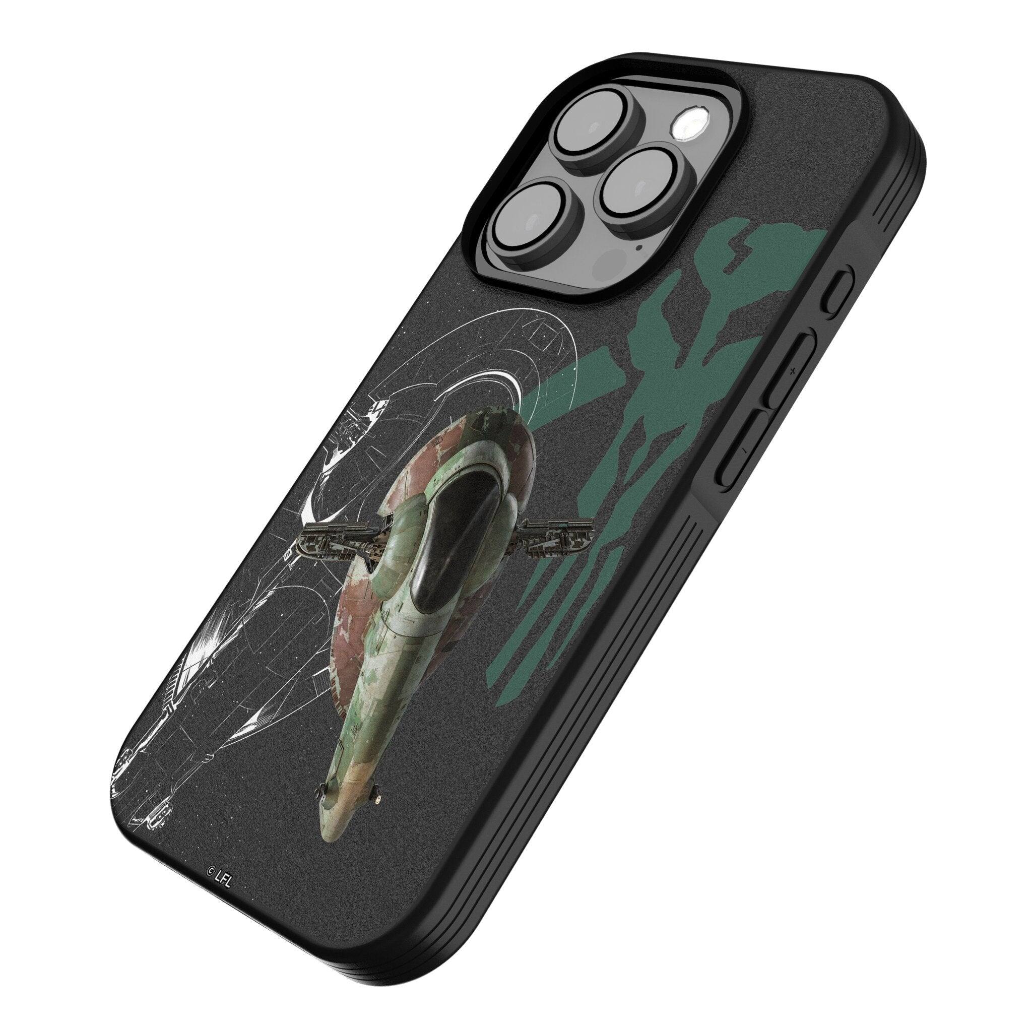 Angle. Keyscaper - Star Wars: A New Hope FactionTech Bump Phone Case - Apple iPhone 16 - Slave I.