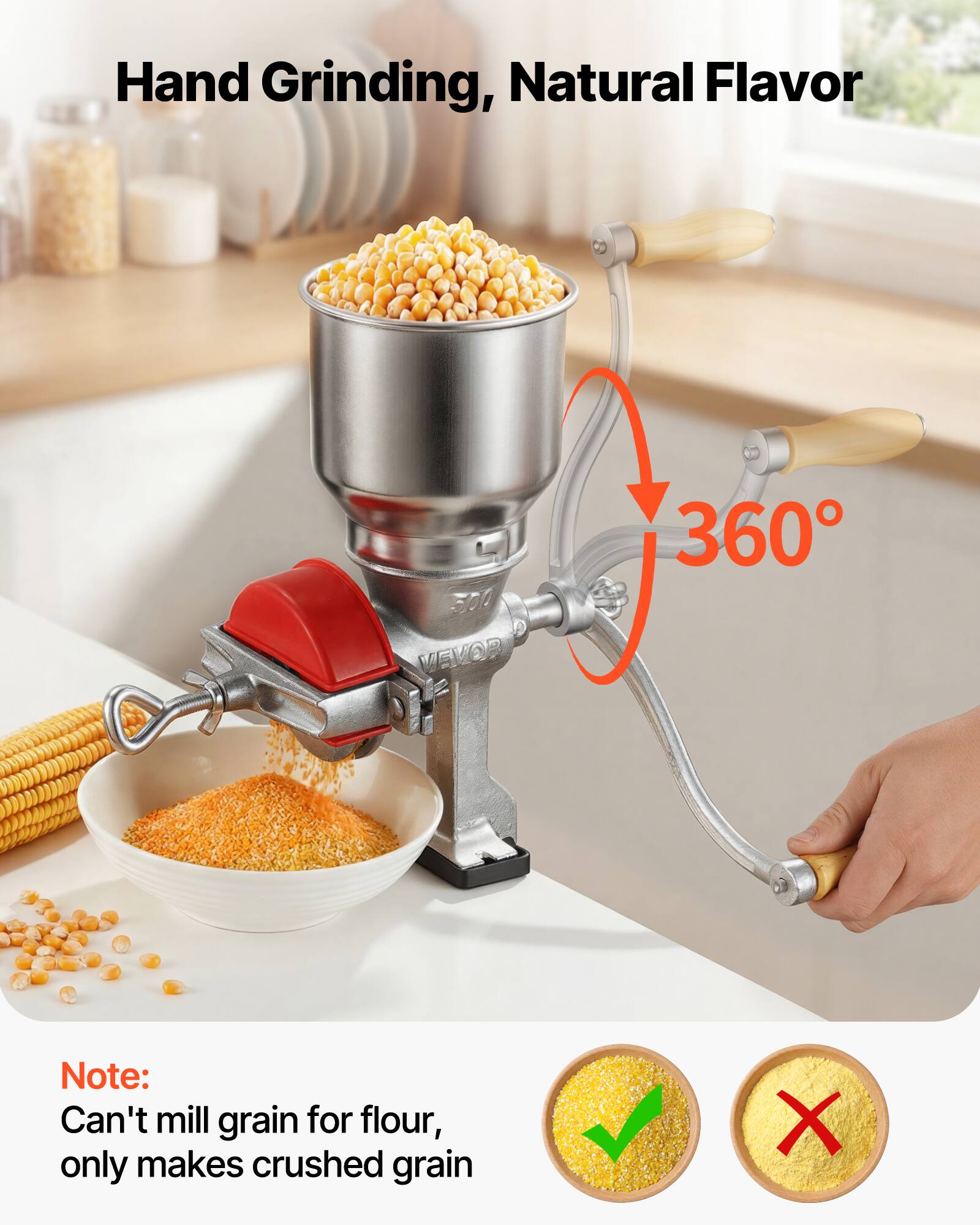 Hand Grinding, Natural Flavor

360°

Note: Can't mill grain for flour, only makes crushed grain
