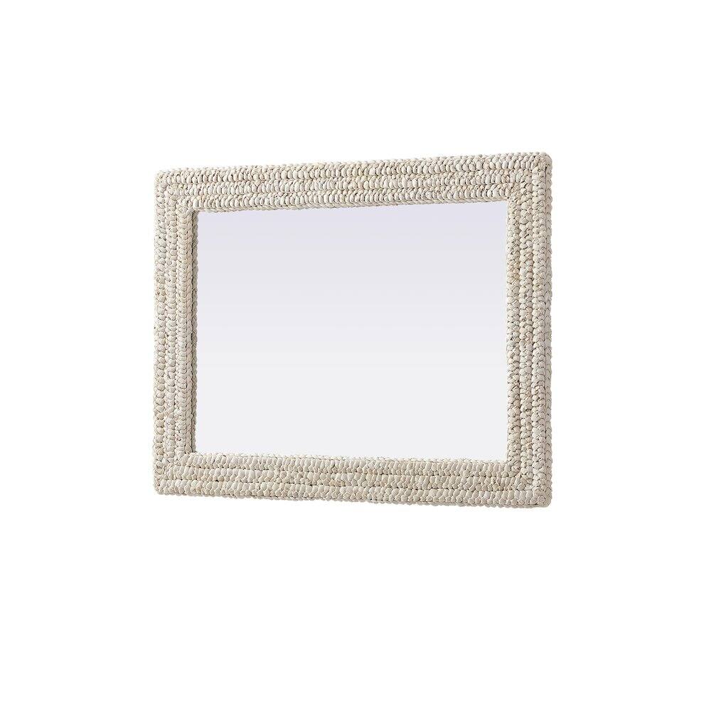 Alt View 1. Elegant Decor - Rectangle Cornhusk Mirror 27x36 in Linen White - Linen White.