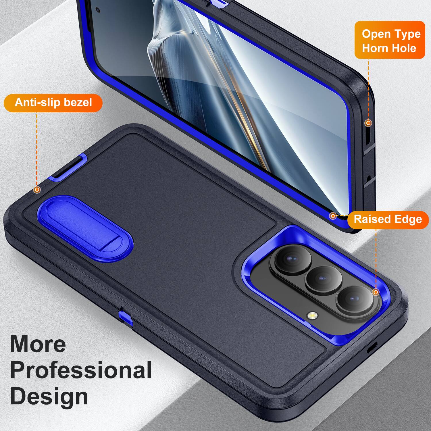 Open Type Horn Hole  
Anti-slip bezel  
Raised Edge  
More Professional Design