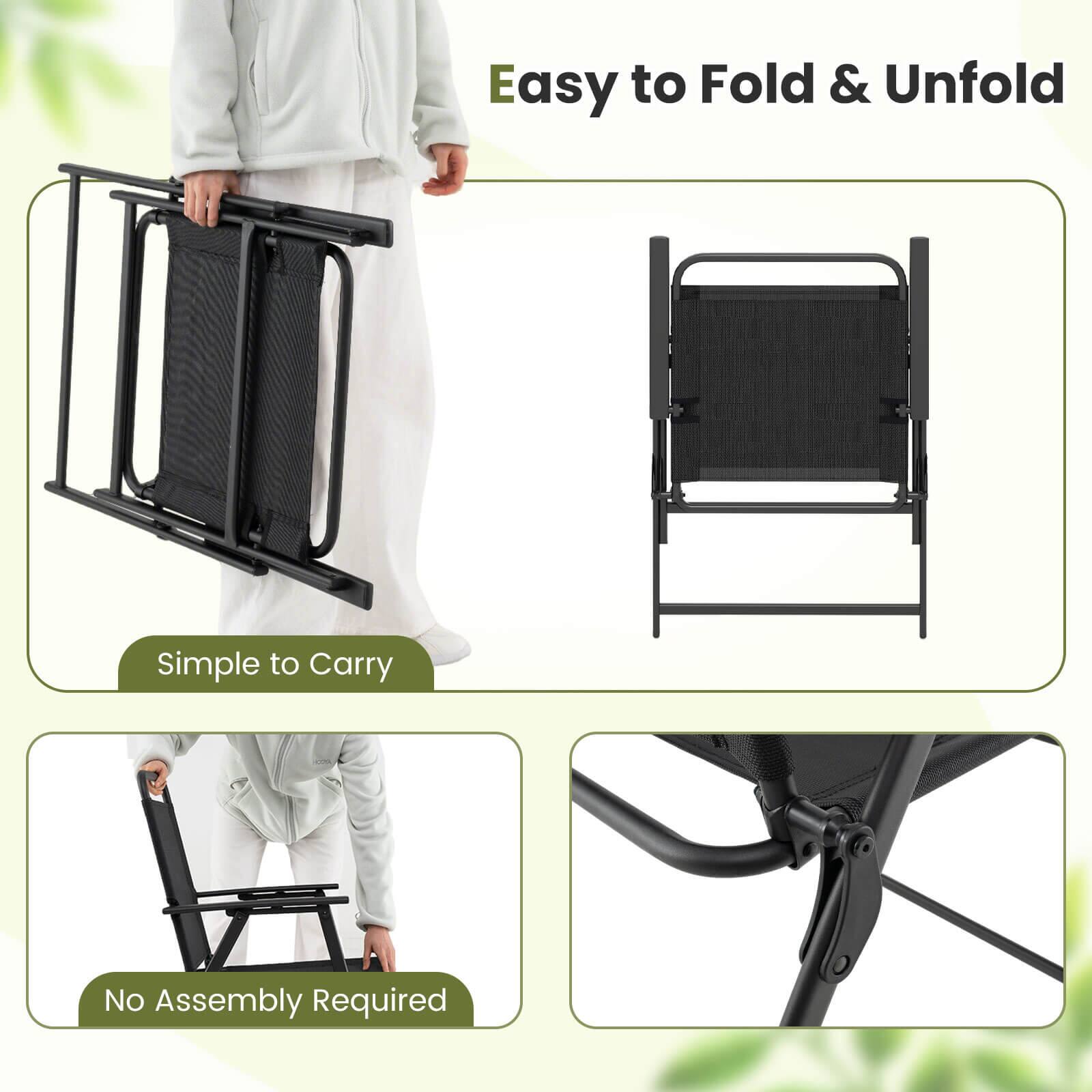 Easy to Fold & Unfold  
Simple to Carry  
No Assembly Required