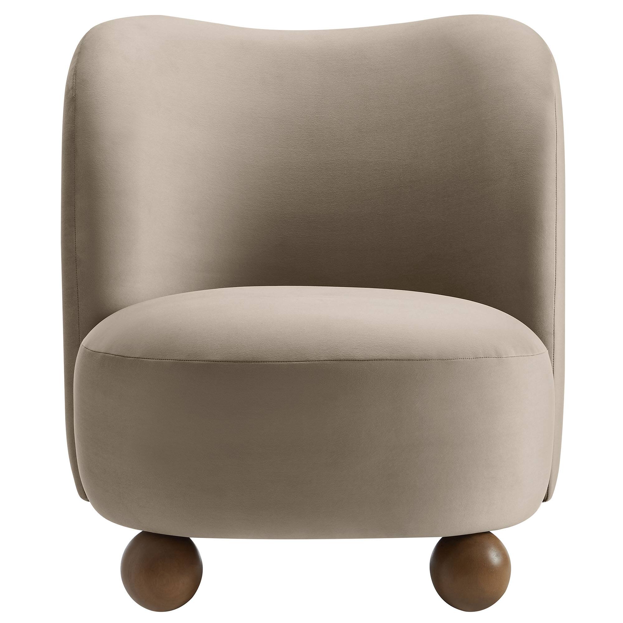 Alt View 4. Modway - Monroe Performance Velvet Accent Chair by Modway - Taupe Walnut.