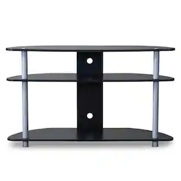 Baxton Studio - Orbit 39" TV Stand in Black and Gray - Dark Brown