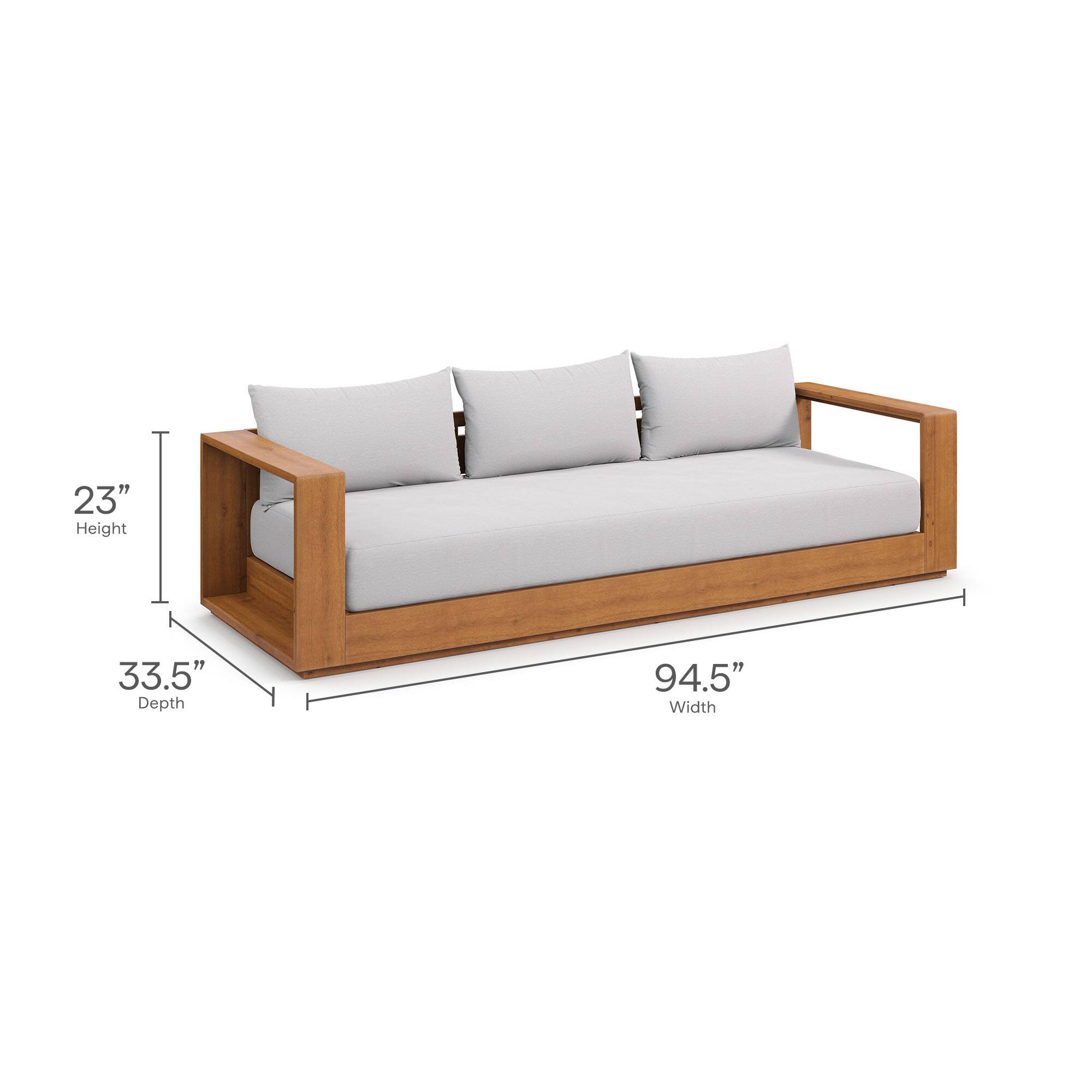 23" Height  
33.5" Depth  
94.5" Width