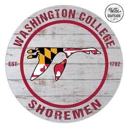 Jardine - Washington College Shoremen 20'' x 20'' Indoor/Outdoor Weathered Circle Sign - White