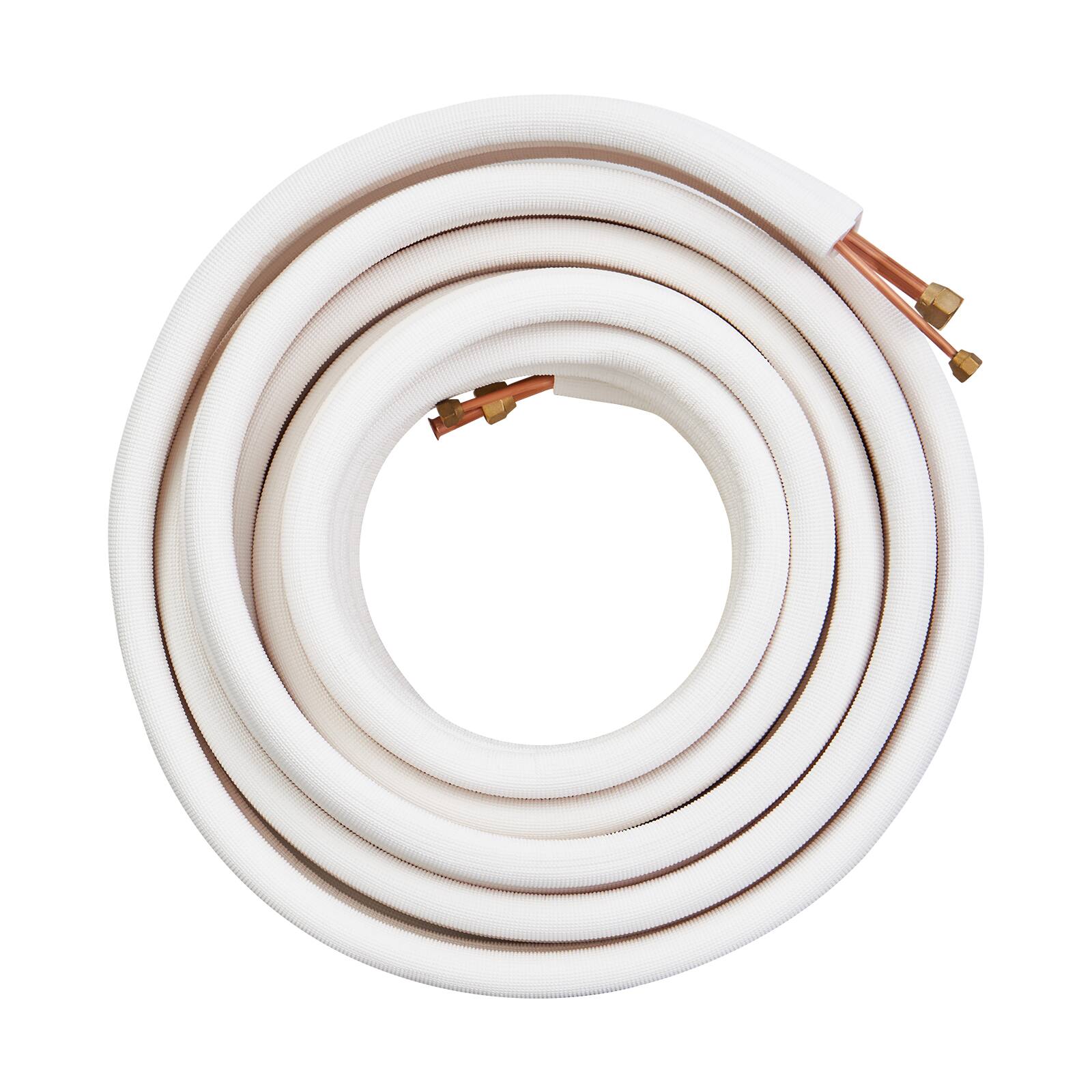 Alt View 5. VEVOR - 50FT Mini Split Line Set, 1/4" & 1/2" O.D Copper Pipes Tubing and Triple-Layer Insulation - White.