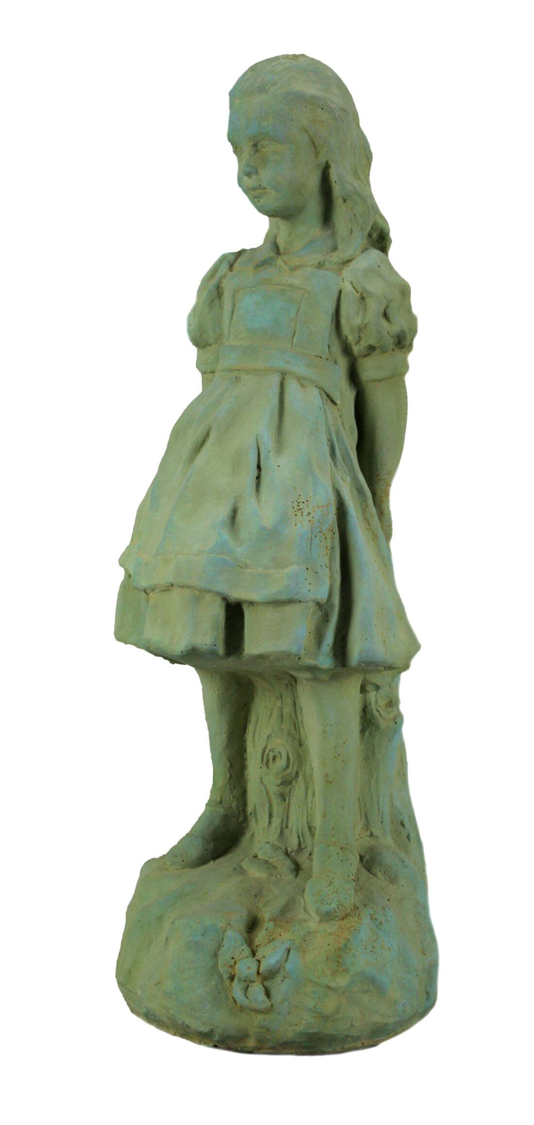 Zeckos - Alice in Wonderland Verdigris Finish Statue 19.5 in-CEMENT - Green
