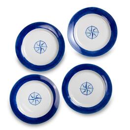 Euro Ceramica Home - Ahoy 4 Piece Assorted Dinner Plate Set - Blue / White