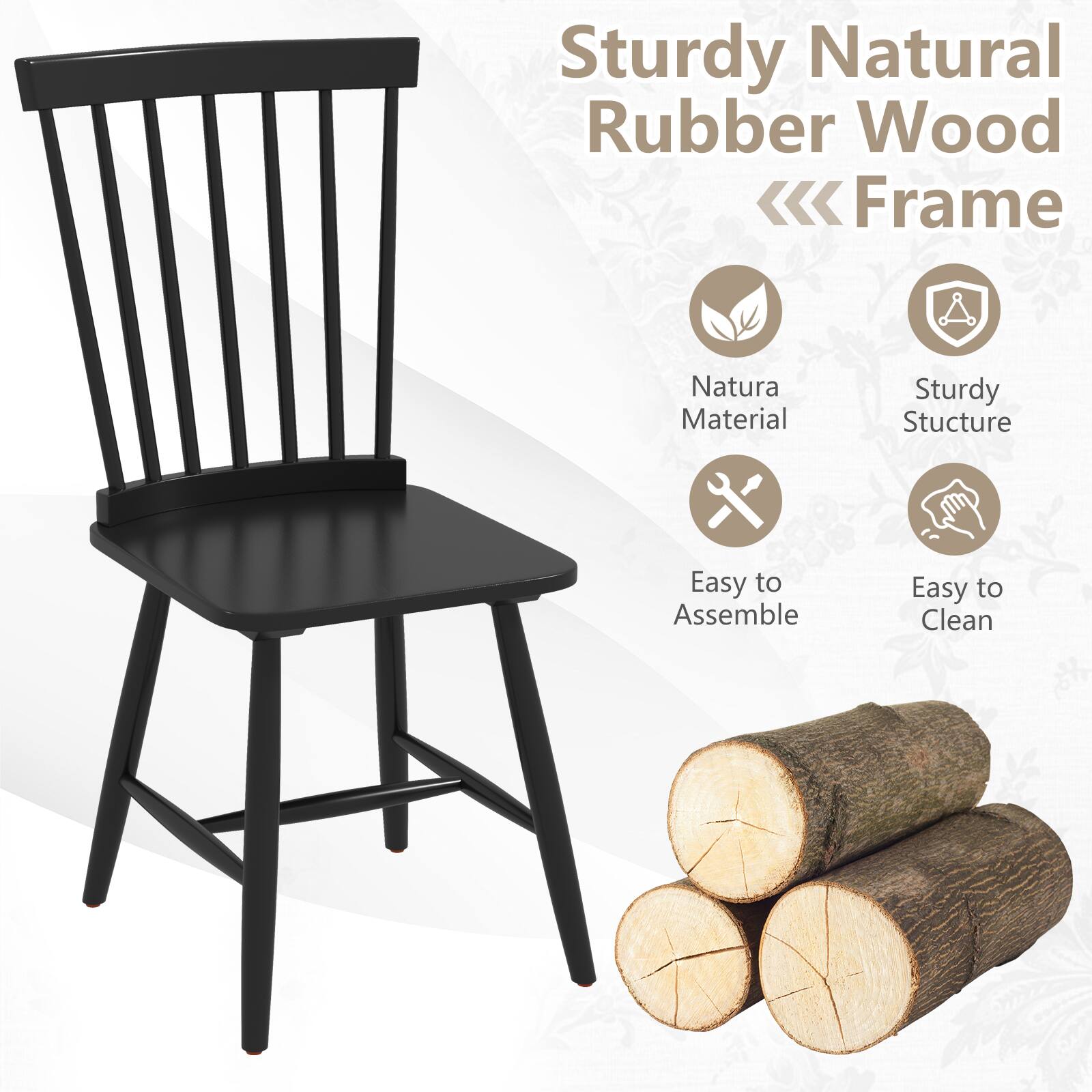 Sturdy Natural Rubber Wood Frame

- Natura Material
- Sturdy Structure
- Easy to Assemble
- Easy to Clean