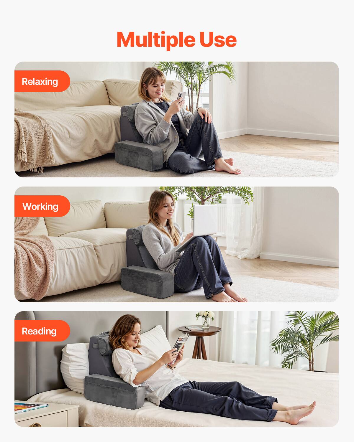 Multiple Use

Relaxing

Working

Reading