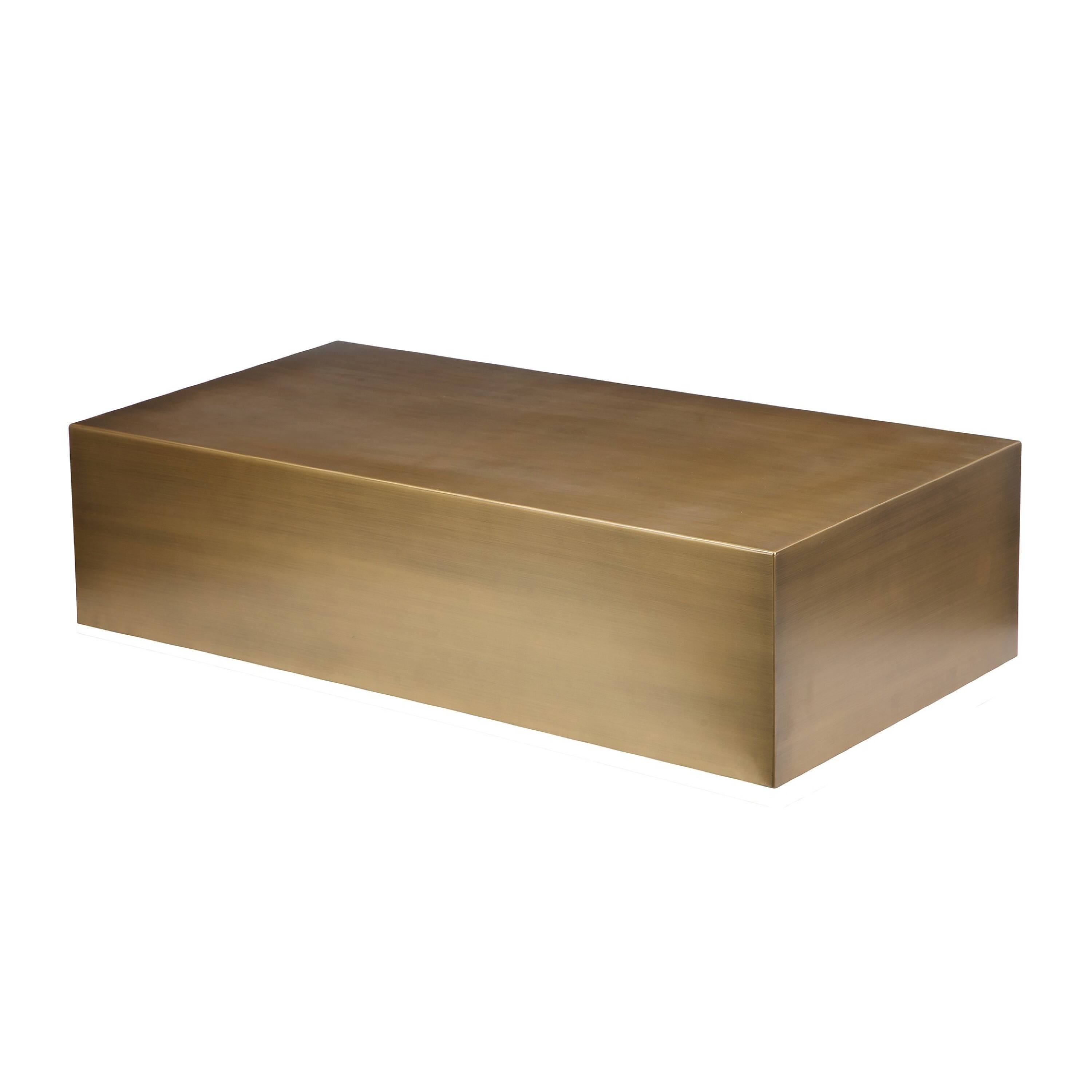 Manhattan Lane Metal Constructed Coffee Table in Cuboid Shape Gold ...