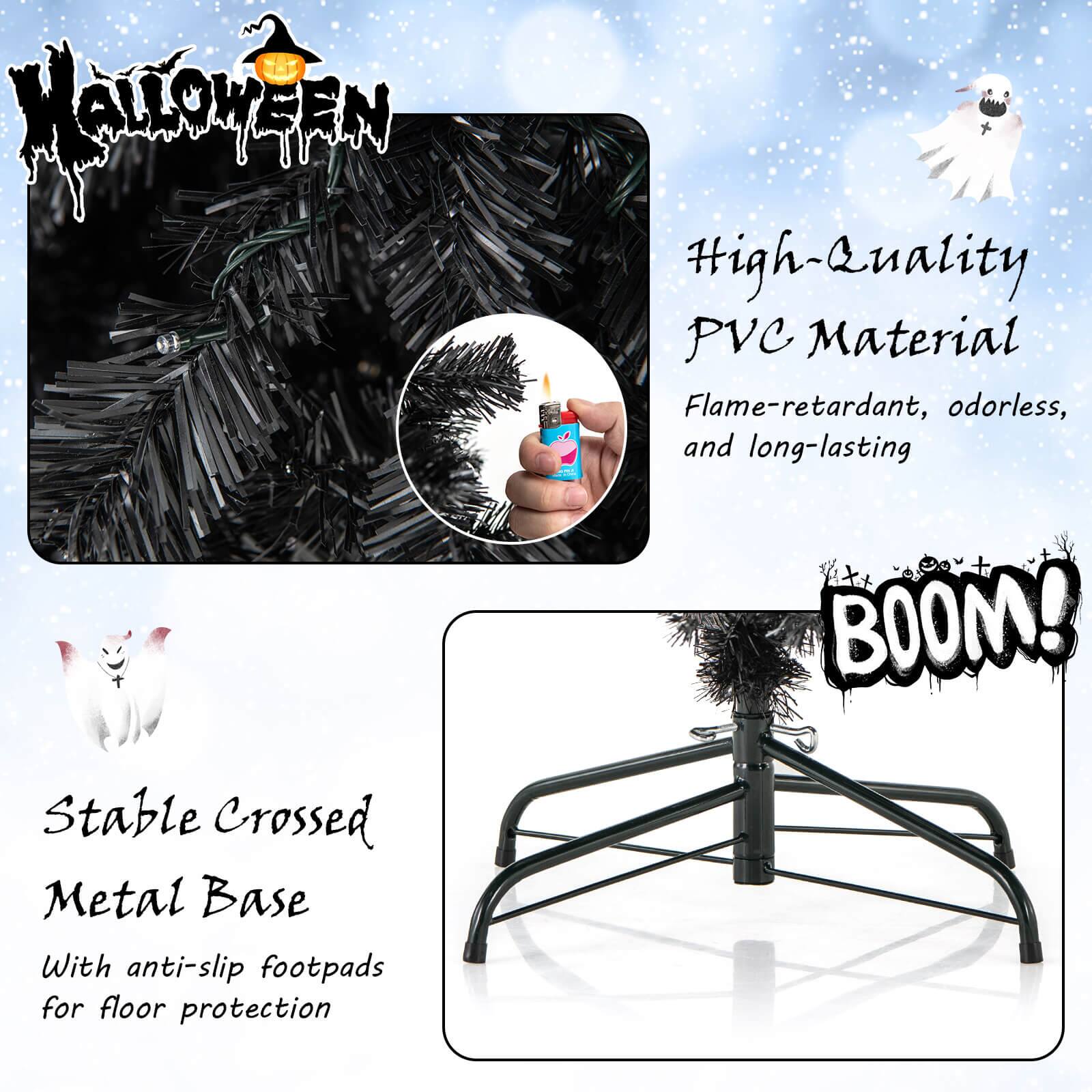 Halloween High-Quality PVC Material Flame-retardant, odorless, and long-lasting Stable Crossed Metal Base With anti-slip footpads for floor protection BOOM!