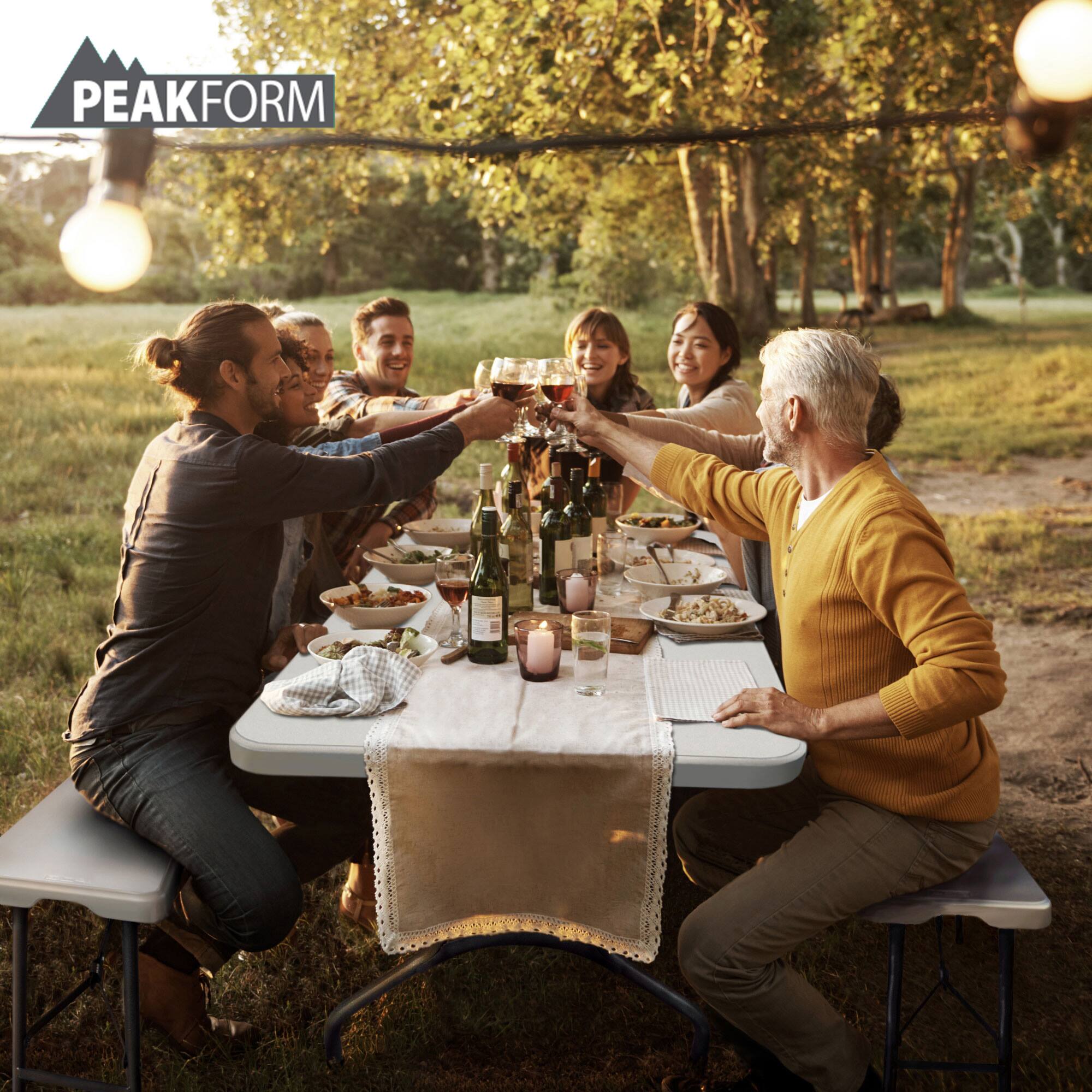 Alt View 4. Peakform - Peakform Compact Folding Banquet Table for Indoor or Outdoor Use, 6 Foot, White - White.