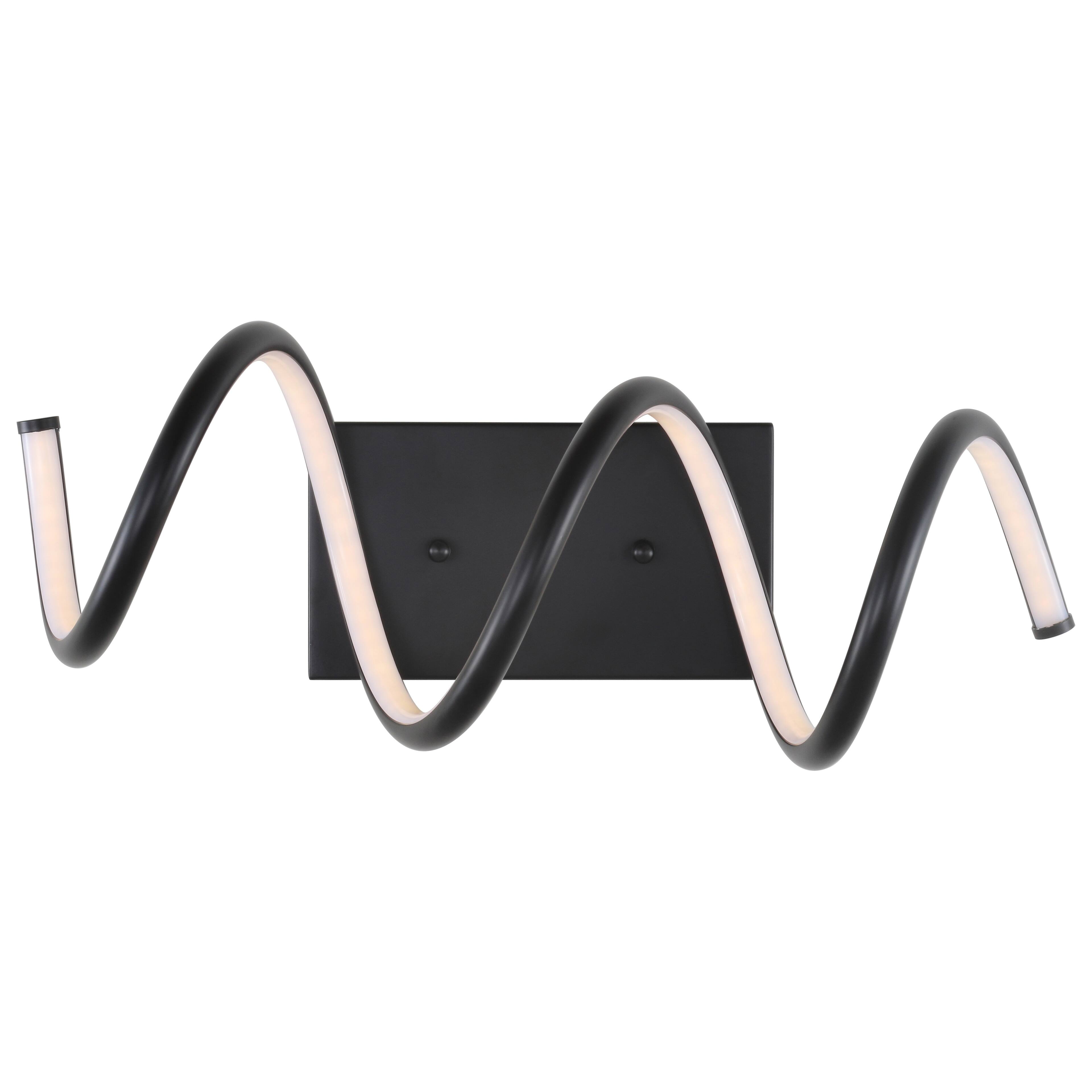Alt View 10. Jonathan Y - Scribble 7" Modern Metal Integrated LED Vanity Light Sconce, Black - Black.
